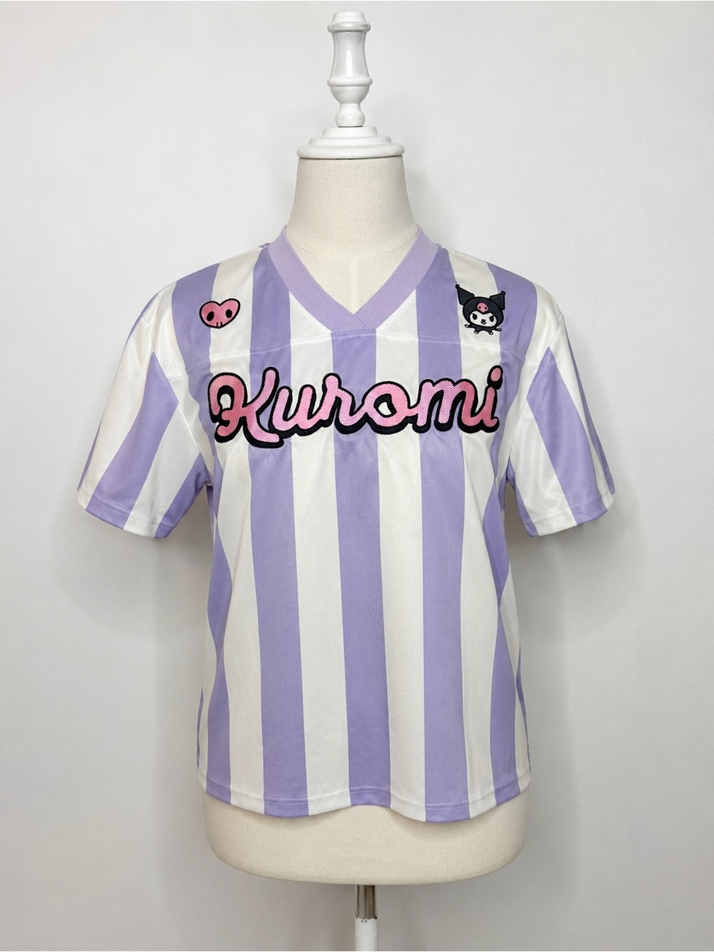 Kuromi by Sanrio Striped Jersey Top – Size Medium – Kawaii Y2K Anime